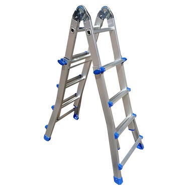 Bricomart ESCALERA METÁLICA MULTIPOSICIÓN DE ALUMINIO 7+7 PELDAÑOS