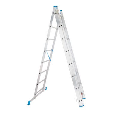 Bricomart ESCALERA METÁLICA TRANSFORMABLE DE ALUMINIO 8+8+8 PELDAÑOS