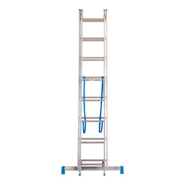 Bricomart ESCALERA METÁLICA TRANSFORMABLE DE ALUMINIO 8+8 PELDAÑOS