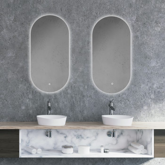 Bricomart ESPEJO DE BAÑO CON LUZ LED ETNA 45X90CM ACERO