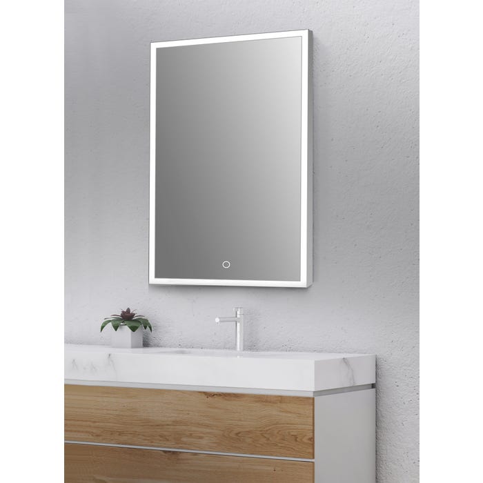Bricomart ESPEJO DE BAÑO CON LUZ LED ETNA 60X80CM ACERO