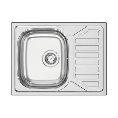 Bricomart FREGADERO DE COCINA 1 SENO + ESCURRIDOR CUADRADO MINI 65 X 50 X 16 CM