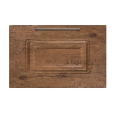 Bricomart FRENTE CAJÓN PARA MUEBLE DE COCINA OVIEDO MADERA ROBLE OSCURO MATE MDF 14X60CM