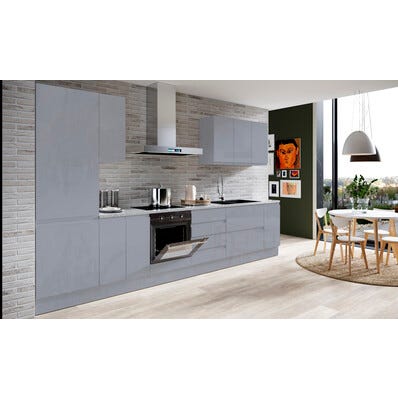 Bricomart FRENTE CAJÓN PARA MUEBLE DE COCINA ZARAGOZA GRIS BRILLO MDF 17X80CM