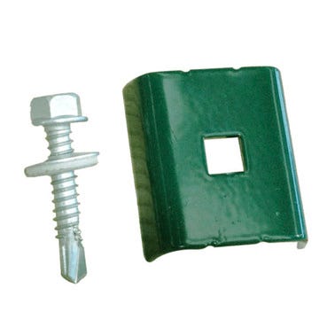 Bricomart GRAPA VERDE DE FIJACIÓN PANEL A POSTE CUADRADO