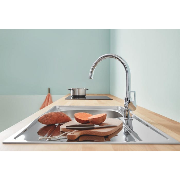 Bricomart GRIFO COCINA MONOMANDO CAÑO ALTO GROHE BAULOOP