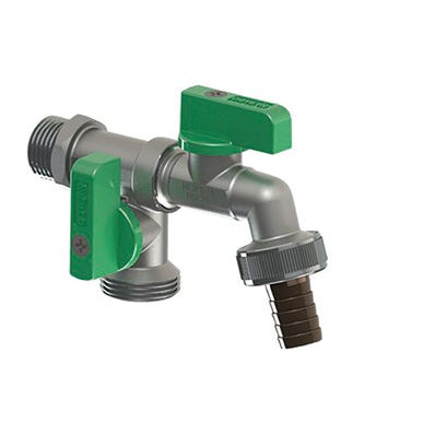 Bricomart GRIFO JARDÍN DOBLE ANTICAL NANO Ø1/2"-3/4" BOQUILLA Ø15MM