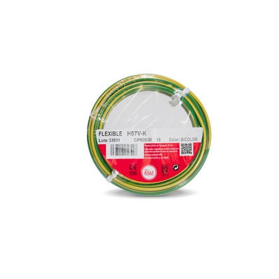 Bricomart HILO FLEXIBLE H07V-K 2 5mm2 VERDE/AMARILLO 25M