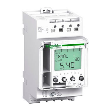 Bricomart INTERRUPTOR HORARIO DIGITAL 1 CANAL IHP SCHNEIDER