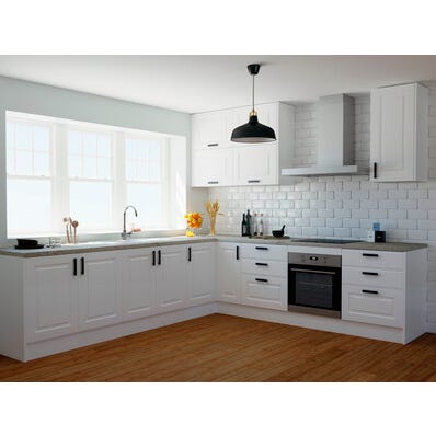 Bricomart KIT 2 PUERTAS PARA MUEBLE DE COCINA MURCIA BLANCO MATE MDF 80X56CM