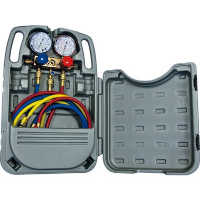 Bricomart KIT MANOMETRO CON MANGUERAS Y TUBO CONEXION