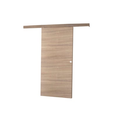 Bricomart KIT RAIL PARA PUERTA CORREDERA SOBRE MURO NOGAL