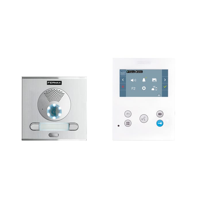 Bricomart KIT VIDEOPORTERO WIFI 2 HILOS PANTALLA 4.3" 1 VIVIENDA FERMAX