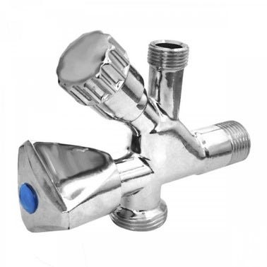 Bricomart LLAVE DE ESCUADRA CON GRIFO LAVADORA Ø 1/2" X 3/8" X 3/4"