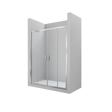 Bricomart MAMPARA DE DUCHA 2 PUERTAS FRONTAL CORREDERA ROCA URA NEW 170CM PLATA