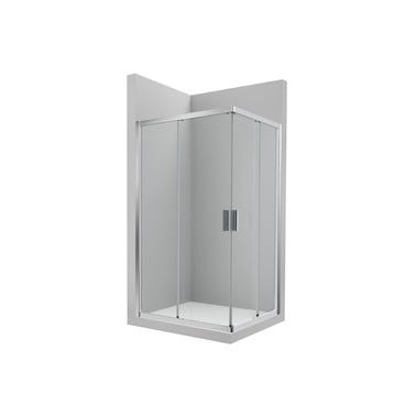 Bricomart MAMPARA DE DUCHA ANGULAR CORREDERA ROCA URA NEW 80CM PLATA