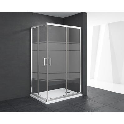 Bricomart MAMPARA DE DUCHA CUADRADA CORREDERA LEXIE 70X90CM CROMO