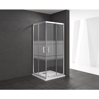 Bricomart MAMPARA DE DUCHA CUADRADA CORREDERA LEXIE 80X80CM CROMO