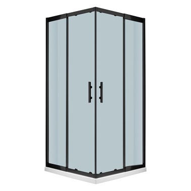 Bricomart MAMPARA DE DUCHA CUADRADA CORREDERA LEXIE 80X80CM NEGRO