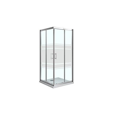 Bricomart MAMPARA DE DUCHA CUADRADA CORREDERA LEXIE 80X80CM CROMO