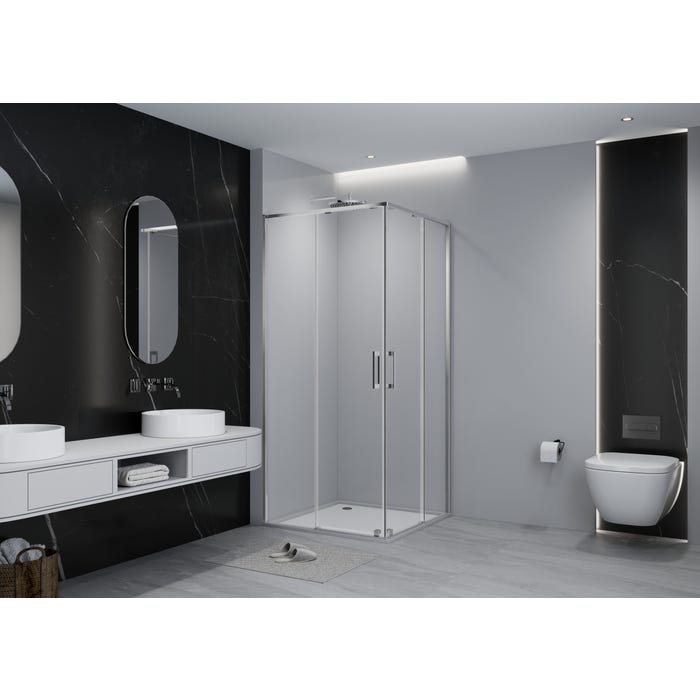 Bricomart MAMPARA DE DUCHA CUADRADA TEKA INCA SLIM 80X80CM CROMO