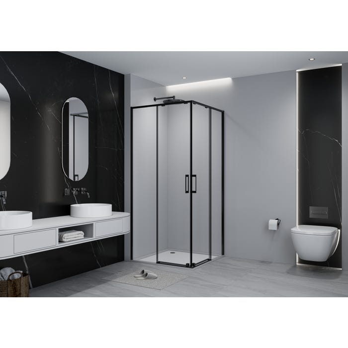 Bricomart MAMPARA DE DUCHA CUADRADA TEKA INCA SLIM 80X80CM NEGRO