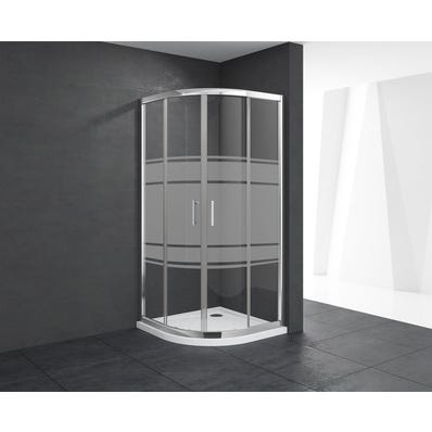 Bricomart MAMPARA DE DUCHA CURVA CORREDERA LEXIE 80X80CM CROMO