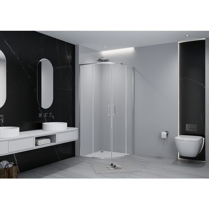 Bricomart MAMPARA DE DUCHA CURVA TEKA INCA SLIM 80X80CM CROMO