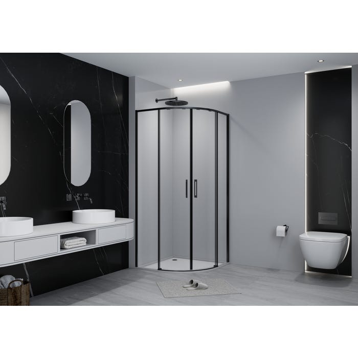 Bricomart MAMPARA DE DUCHA CURVA TEKA INCA SLIM 90X90CM NEGRO
