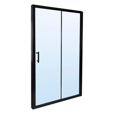 Bricomart MAMPARA DE DUCHA FRONTAL CORREDERA LEXIE 160CM NEGRO