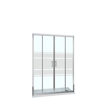 Bricomart MAMPARA DE DUCHA FRONTAL CORREDERA LEXIE 180CM CROMO