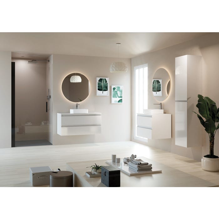 Bricomart MAMPARA DE DUCHA FRONTAL FIJA CARIBE PRO 70CM NEGRO