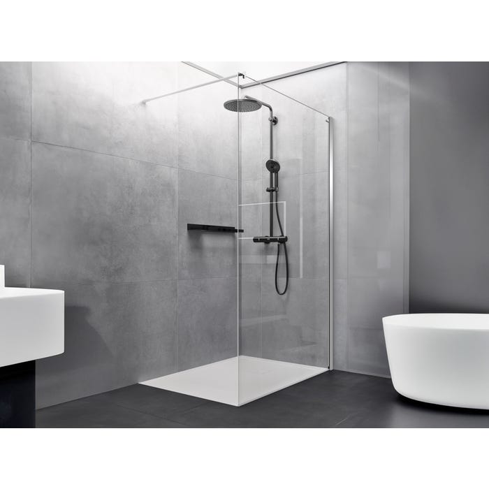 Bricomart MAMPARA DE DUCHA FRONTAL FIJA DUSCHOLUX D0 PRO WALKIN 80X200CM CROMO