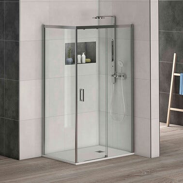 Bricomart MAMPARA DE DUCHA LATERAL FIJO DENVER 80CM CROMO
