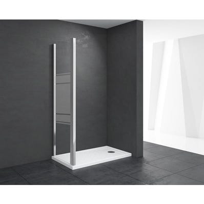 Bricomart MAMPARA DE DUCHA LATERAL FIJO LEXIE 90CM CROMO
