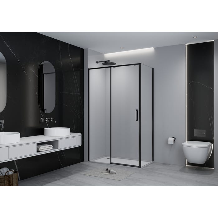 Bricomart MAMPARA DE DUCHA LATERAL FIJO TEKA INCA SLIM 70CM NEGRO