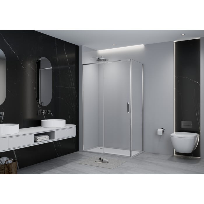 Bricomart MAMPARA DE DUCHA LATERAL FIJO TEKA INCA SLIM 70CM CROMO