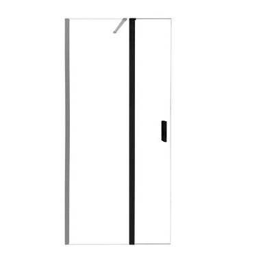 Bricomart MAMPARA PANEL DE DUCHA PUERTA ABATIBLE CARIBE PRO 50CM CON TIRADOR NEGRO