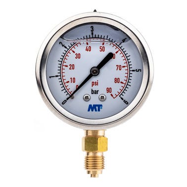 Bricomart MANÓMETRO GLICERINA DN-63 CONEXIÓN INFERIOR 0-6BAR