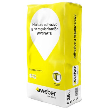 Bricomart MORTERO ADHESIVO Y REGULARIZADOR WEBER SATE 25 KG GRIS