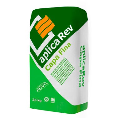 Bricomart MORTERO DE REVOCO EN CAPA FINA APLICAREV FINO 25 KG GRIS