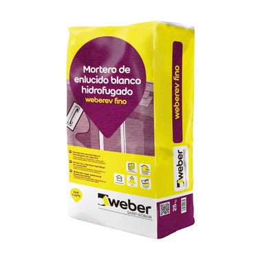 Bricomart MORTERO DE REVOCO EN CAPA FINA WEBEREV FINO 25 KG BLANCO