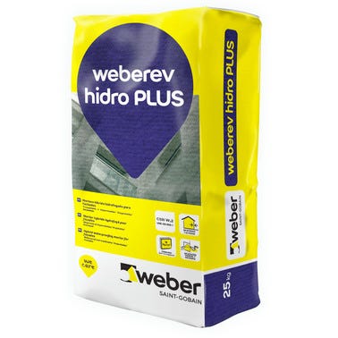 Bricomart MORTERO DE REVOCO WEBEREV HIDRO PLUS 25 KG GRIS