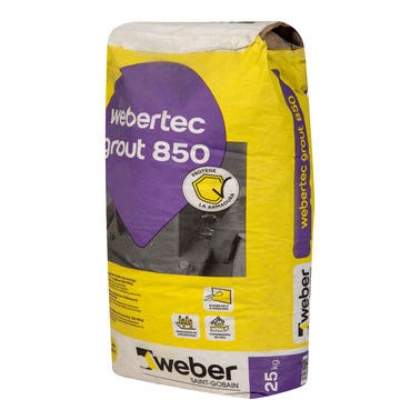 Bricomart MORTERO FLUIDO DE ALTAS PRESTACIONES MECÁNICAS WEBERTEC GROUT 850 25 KG