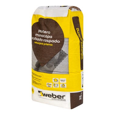 Bricomart MORTERO MONOCAPA WEBERPRAL PRISMA 25 KG BLANCO