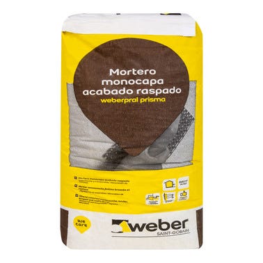 Bricomart MORTERO MONOCAPA WEBERPRAL PRISMA 25 KG ROJO TEJA