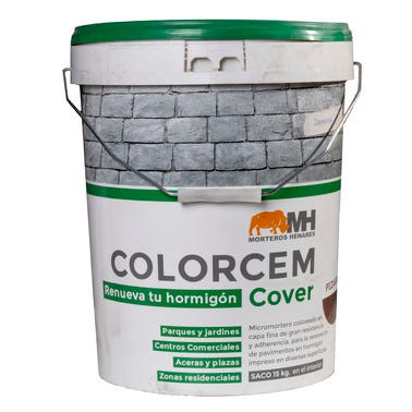 Bricomart MORTERO RENOVADOR COLORCEM COVER PARA HORMIGÓN IMPRESO PLATA 15 KG