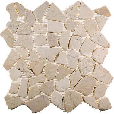 Bricomart MOSAICO PIEDRA NATURAL 30X30CM GALET LISA MARFIL