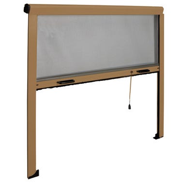 Bricomart MOSQUITERA ENROLLABLE ALUMINIO ROBLE DORADO 120X140CM