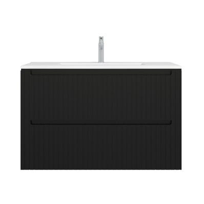 Bricomart MUEBLE DE BAÑO BLUR NEGRO MATE 60X45CM 2 CAJONES